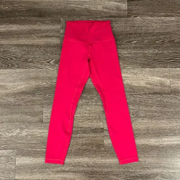 Lululemon Align Pant II High Rise 25” Nulu Ruby Red Leggings Size 4 - Picture 2 of 13